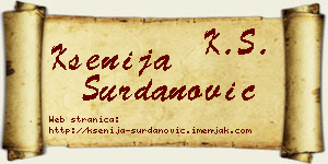 Ksenija Surdanović vizit kartica